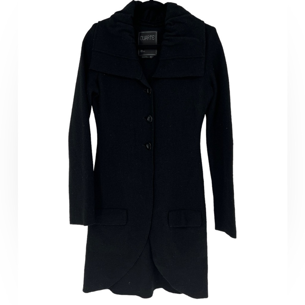 Duarte Black Boiled Wool Shawl Collar Sweater Cardigan Jacket Size M or‎ S